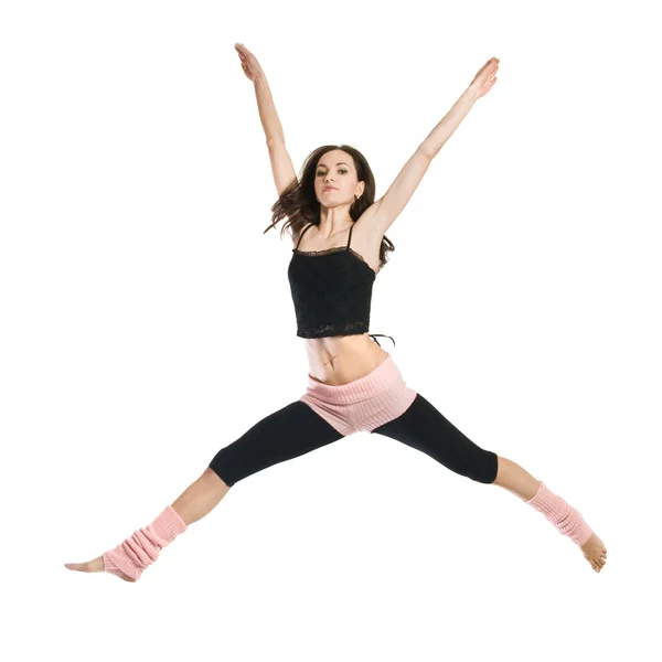 Saltando joven bailarina —  Fotos de Stock