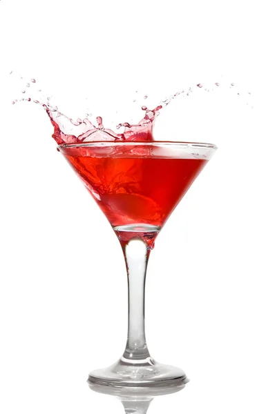 Cocktail rouge avec éclaboussures — Photo