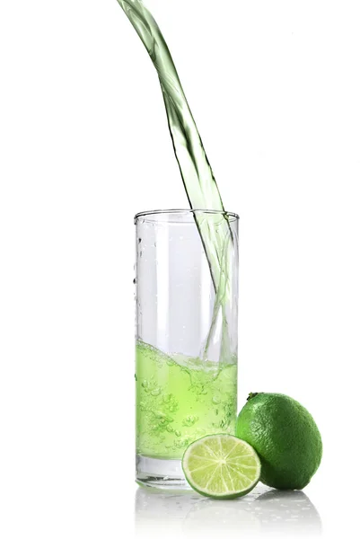 Lime juice with lime — Stock Photo, Image