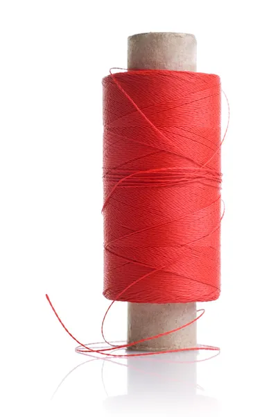 Rode draad en spoel — Stockfoto