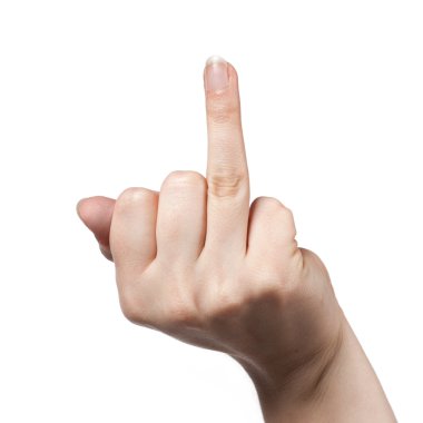 Hand sign isolated on white clipart