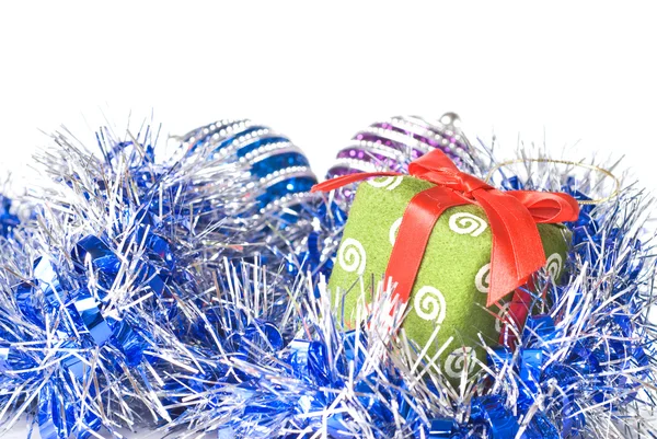 Christmas balls with decoration — Stock Photo, Image