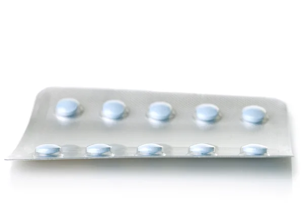 stock image Pack of blue tablets