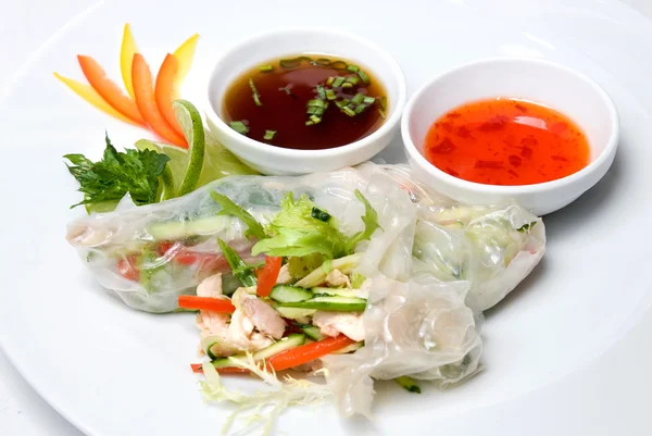 Plaka sebze ile Çin böreği — Stok fotoğraf