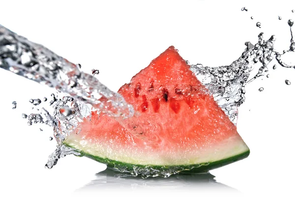 Watermelon and water splash — Stock Photo, Image