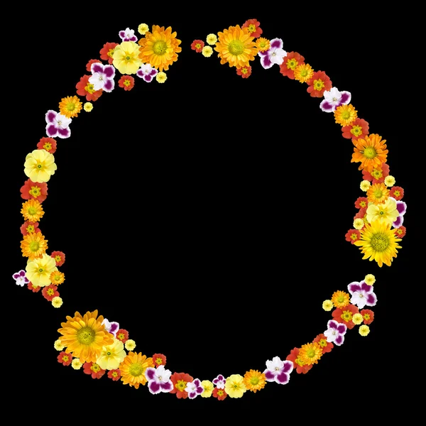 Ambiente decorativo e símbolo de reciclagem de flores coloridas — Fotografia de Stock