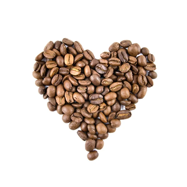 Сердце из кофейных зерен — стоковое фото