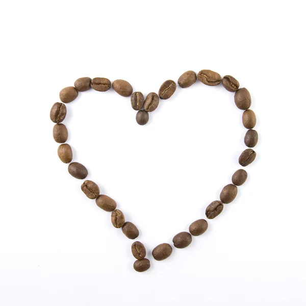Серце з кавових зерен — стокове фото