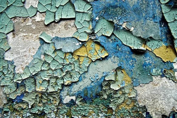 Exture de mur de stuc grunge de couleur avec des fissures — Photo