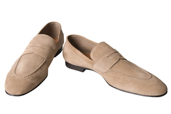 Luz marrom sapatos de couro masculino — Fotografia de Stock