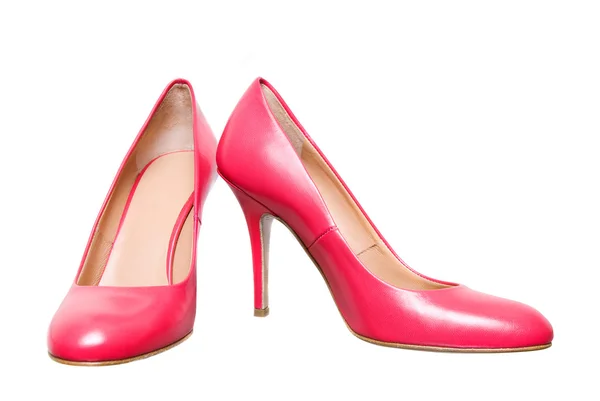 Růžové kožené ženské boty — Stock fotografie