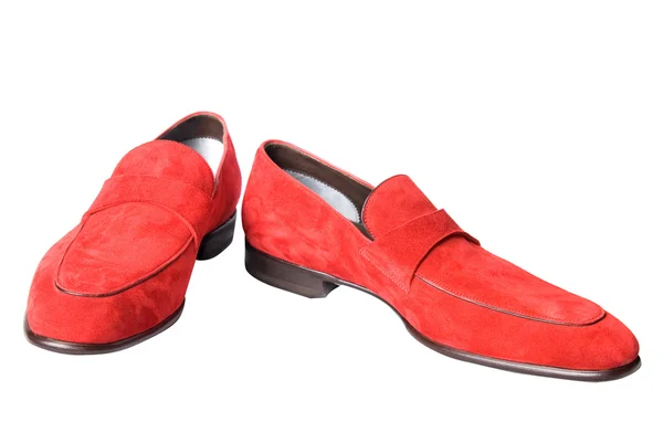 Red male leather shoes — Stock Photo, Image