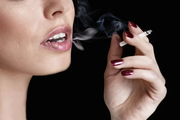 stock image Glamour smoking girl