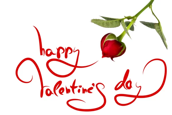 Groeten voor Valentijnsdag en hart van roos — Stockfoto