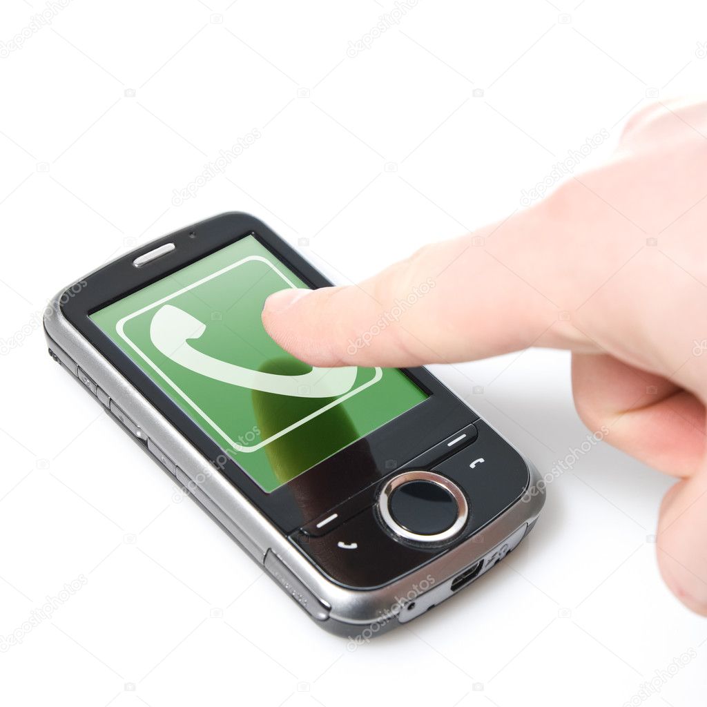Finger and pda with incoming call