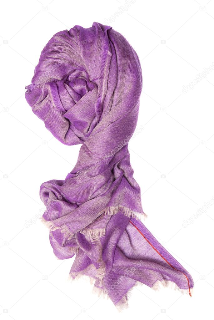 Pink scarf isolated on white