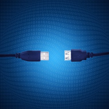 kollarında zemin üzerine mavi usb kablosuyla