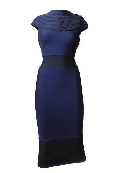 Vestido feminino azul isolado no branco — Fotografia de Stock
