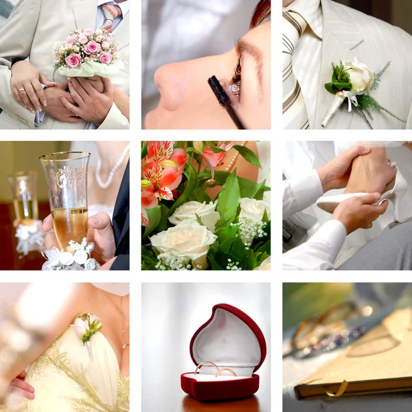Set di foto di nozze a colori — Foto Stock