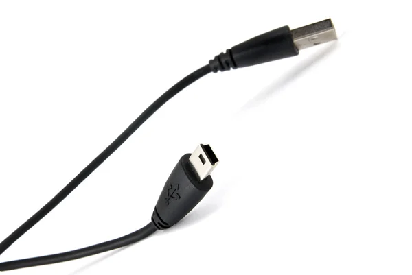 Mini-usb kabel isoleret på hvid - Stock-foto