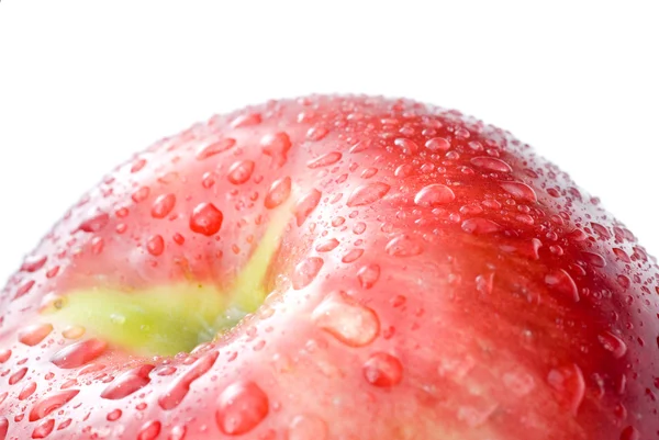 Red apple with water drops isolated on white — Φωτογραφία Αρχείου