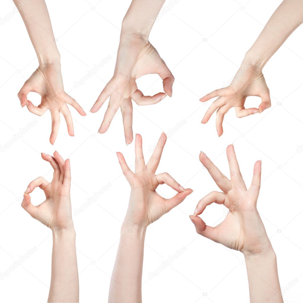 Hand OK sign isolated on white — Stock Photo © artjazz #3468501