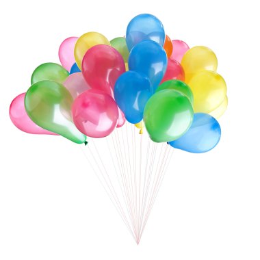 Color balloons isolated on white clipart