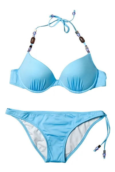 Blauer Frauenschwimmanzug isoliert auf weißem Grund — Stockfoto