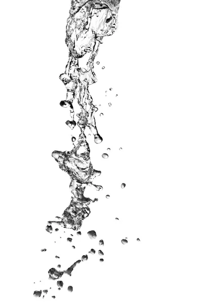 Water splash with bubbles isolated on white — Stock Photo, Image