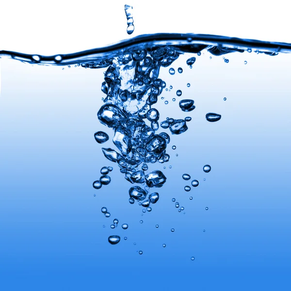 Víz-splash elszigetelt fehér buborékok — Stock Fotó