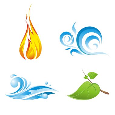 Four elements of nature clipart