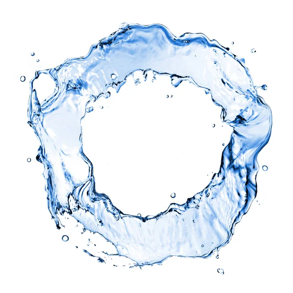 Plusk wody rundy na białym tle — Zdjęcie stockowe