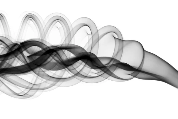 黑色抽象烟气波 — 图库照片