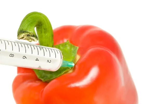 Genetically modified products - pepper and syrin — Stock Photo, Image