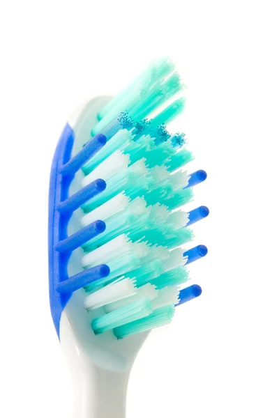 Estilo de vida saudável - fechamento extremo da escova de dentes — Fotografia de Stock