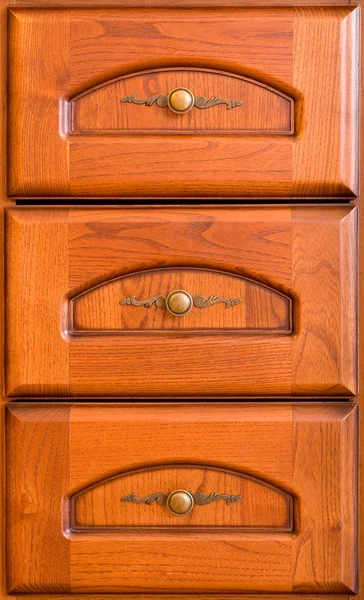 Três gavetas de madeira — Fotografia de Stock