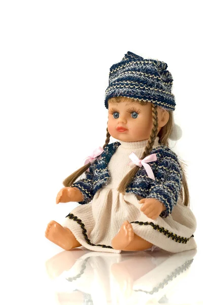 Красива лялька з довгими кісками — стокове фото