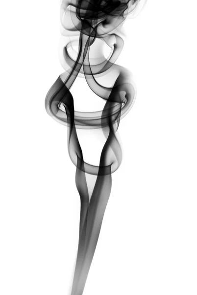 Černý kouř abstraktní vzor na bílém — Stock fotografie