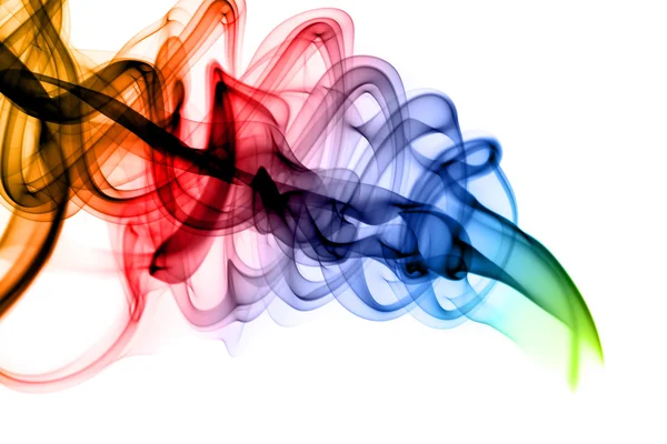 Colorful smoke abstract over white — Stock Photo, Image