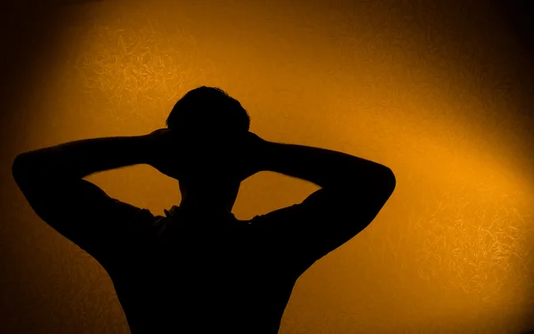 Rest and relax - silhouette of man — Stock Photo, Image