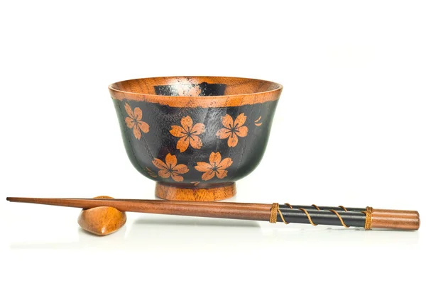 日本筷子和孤立一碗 — 图库照片