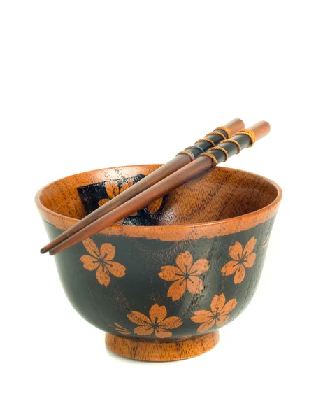 Japanese tableware. Chopsticks and bowl — Stock Photo, Image