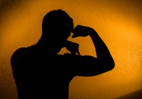 Strength and health. Silhouette of man — Stock Photo, Image