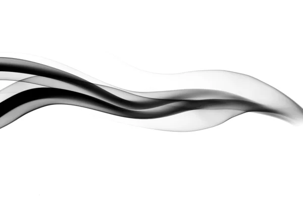 Abstracción Negra. Onda de humo en blanco —  Fotos de Stock