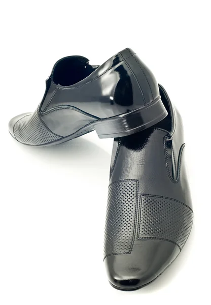 黒メンズ パテント レザーの靴 — ストック写真