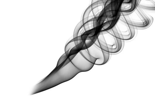 Abstracte zwarte rook vormen op wit — Stockfoto