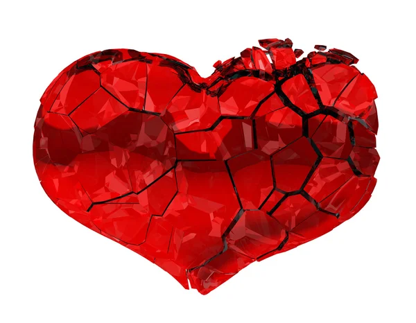 Coração partido - amor não correspondido, morte, doença ou dor — Fotografia de Stock