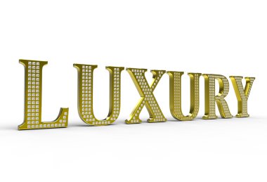 Golden Luxury word with diamonds clipart