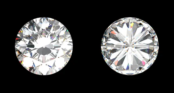 Vista superior e inferior de grande diamante — Fotografia de Stock