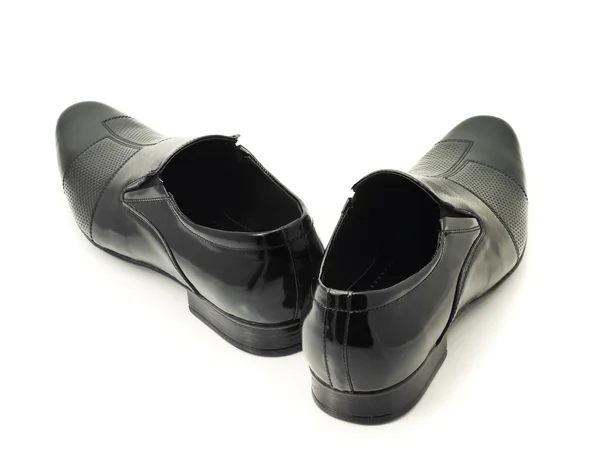 Czarne skórzane buty męskie — Zdjęcie stockowe